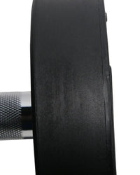 Black rubber-coated gym gear pro dumbbell weight plate with textured grip handle for home fitness use