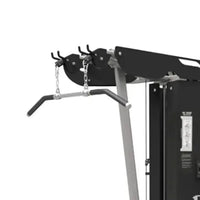 Black and silver Gym Gear Pro Series 3 Station multi gym weightlifting attachment with padded handles and chain resistance system