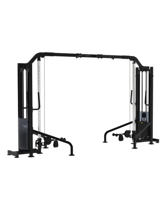Black metal gym gear pro series cable crossover machine with adjustable weight stacks and pulley systems uk delivery