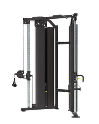 Gym Gear Pro Series dual adjustable pulley plus cable machine in black and silver with adjustable weight stacks for home fitness