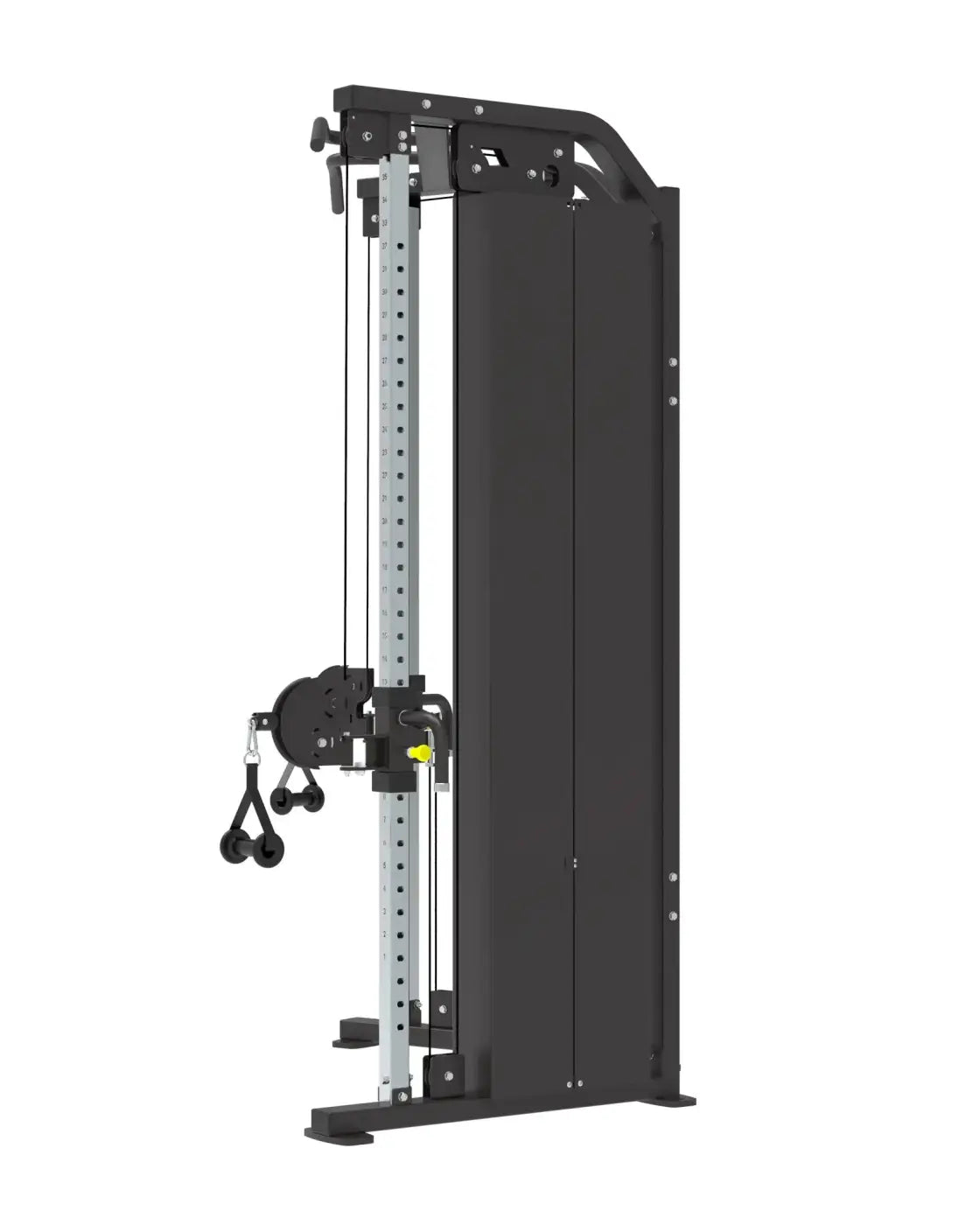 Gym Gear Pro Series dual adjustable pulley plus black and silver cable machine with adjustable weight stack for home fitness
