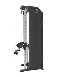 Gym Gear Pro Series dual adjustable pulley plus black and silver cable machine with adjustable weight stack for home fitness