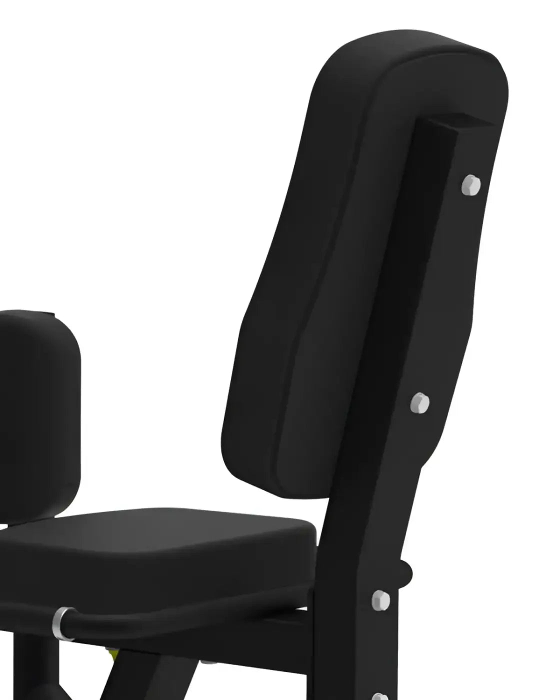 Black padded Gym Gear Pro Series Outer Thigh weight bench with sleek metal frame for home fitness use
