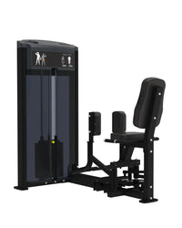 Black metal and plastic Gym Gear Pro Series hip thrust machine with adjustable seat and backrest for outer thigh workouts