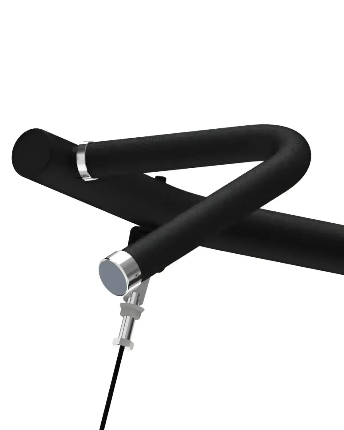 Gym Gear Pro Series shoulder press black matte metal handle with silver metallic joints and cable attachment