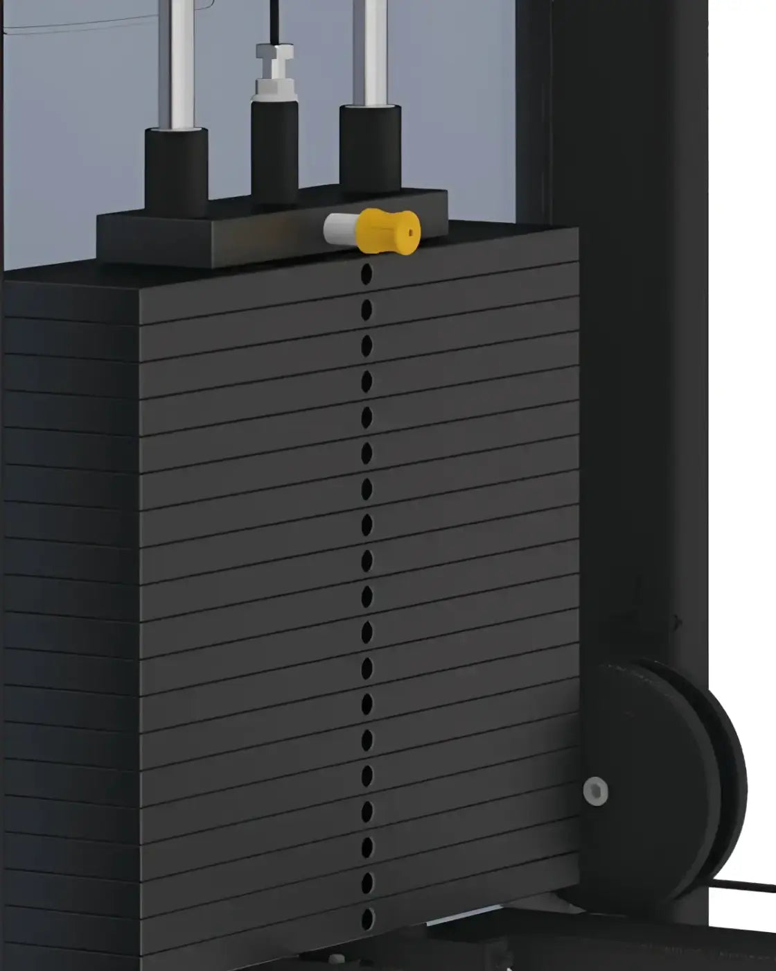 Gym gear pro series standing calf raise black weight stack with yellow adjustment knob for uk delivery