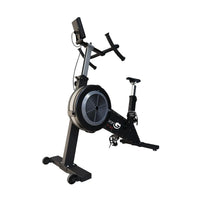 Black and silver concept2 rowing machine with digital display on handlebars for home gym use in the UK