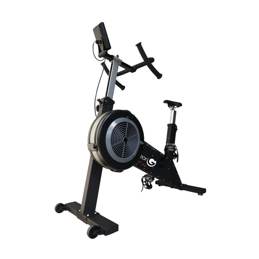 Black and silver concept2 rowing machine with digital display on handlebars for home gym use in the UK