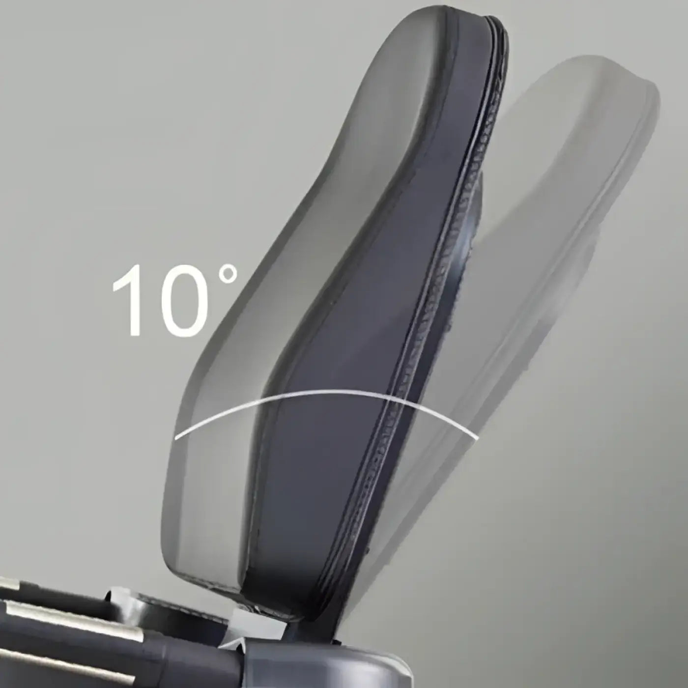 Black padded backrest with subtle stitching for gym gear r8 recumbent bike featuring a sleek modern design