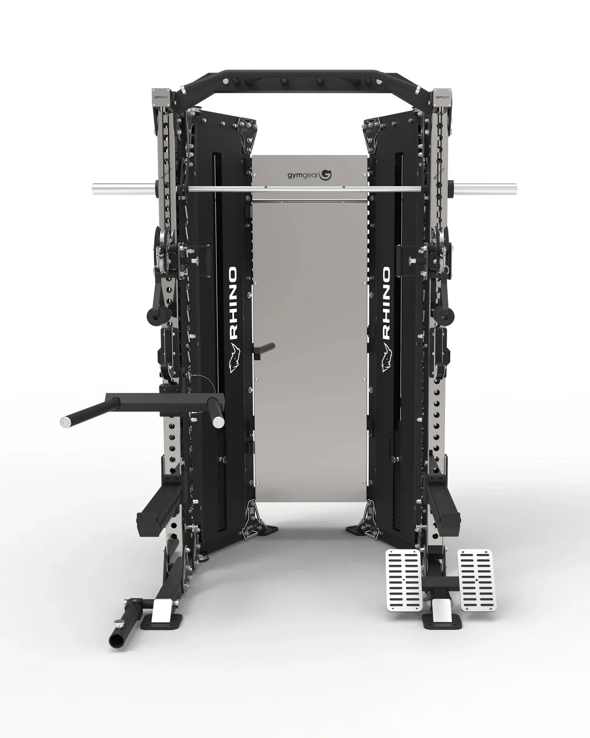 Gym equipment with 'Rhino' branding on a white background