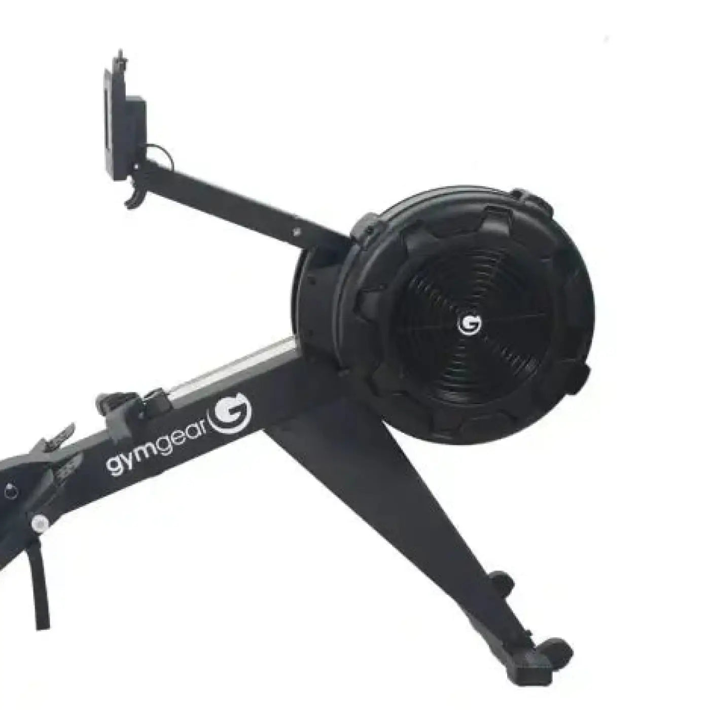 Gym Gear Row Max 2.0 black rowing machine with circular flywheel and adjustable handlebars for home gym use in the UK