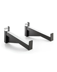 Gym gear safety spotter arm pair with black and silver wall-mounted steel brackets for home workout support