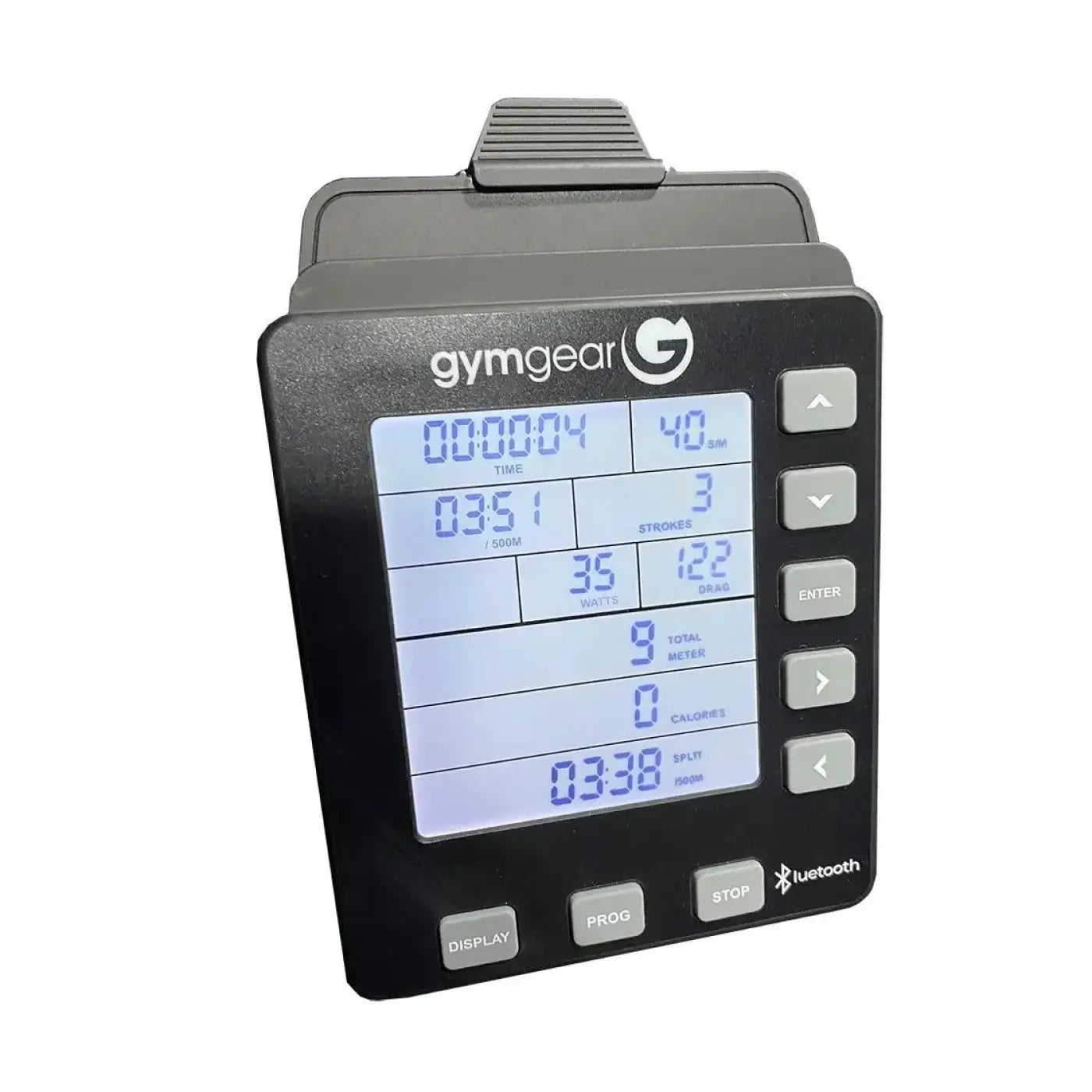 Black gymgear bluetooth fitness trainer with digital display showing workout metrics for home gym use in the uk