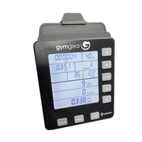 Black gymgear bluetooth fitness trainer with digital display showing workout metrics for home gym use in the uk