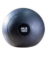 Black textured gym gear slam ball with 40lb label designed for home workout and strength training use