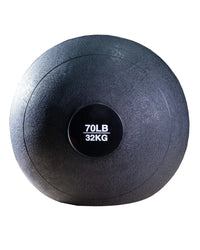 Black textured medicine ball weighing 70lb 32kg for gym gear slam balls home workout use