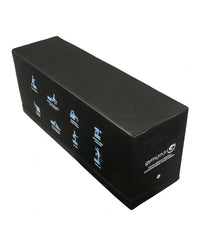 Black foam plyometric bench by gymgear with blue instructional icons for soft gym workout uk delivery