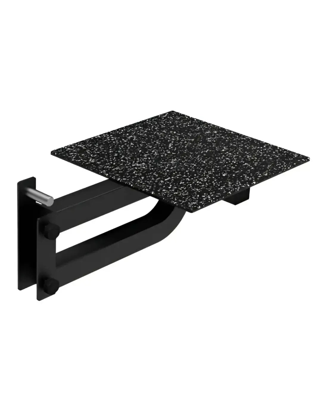 Gym gear step-up platform attachment with black speckled granite countertop mounted on sleek black metal bracket for uk delivery