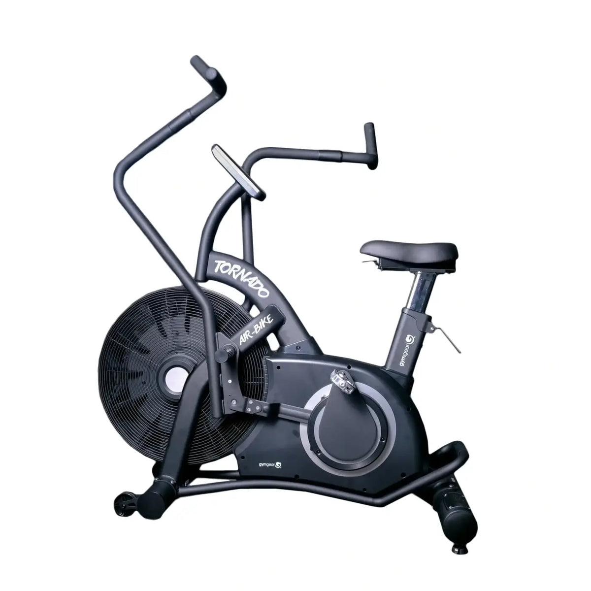 Black tornado air bike exercise bike with fan resistance and adjustable handlebars for home gym hiit cardio uk edition