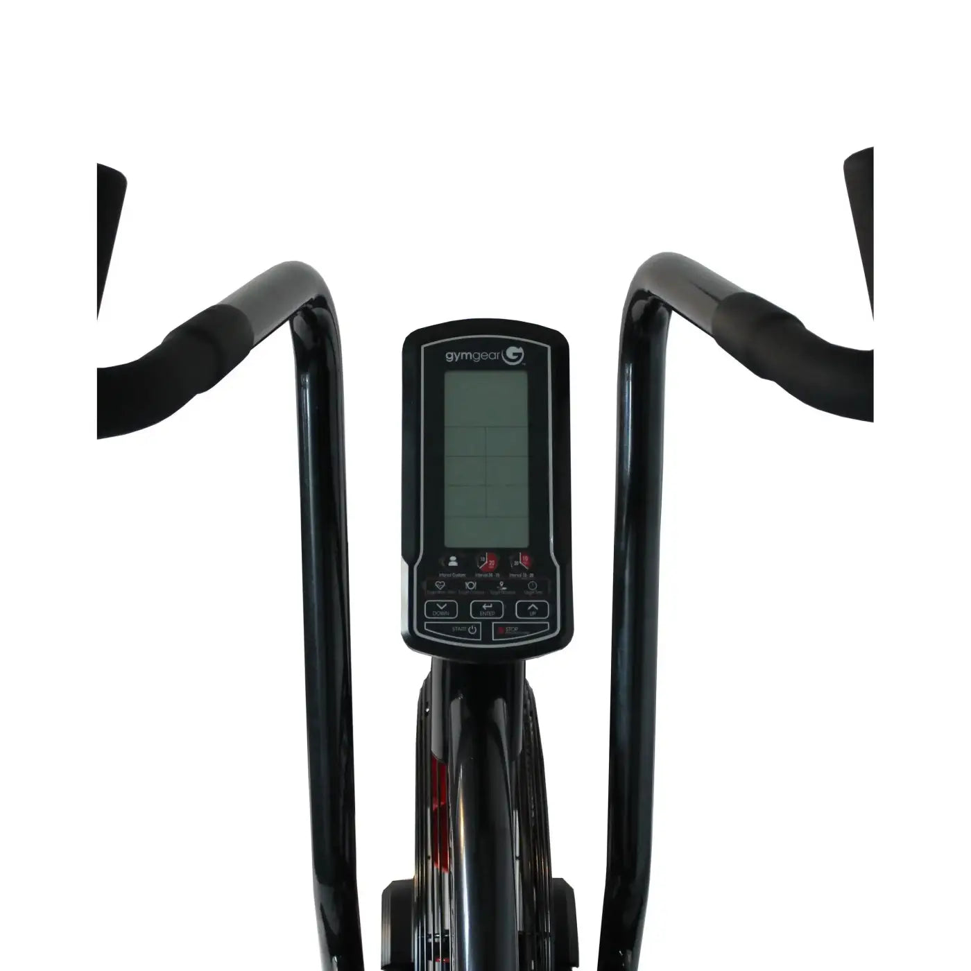 Black gymgear tornado air assault exercise bike with digital display and ergonomic handlebars for home gym hiit cardio uk