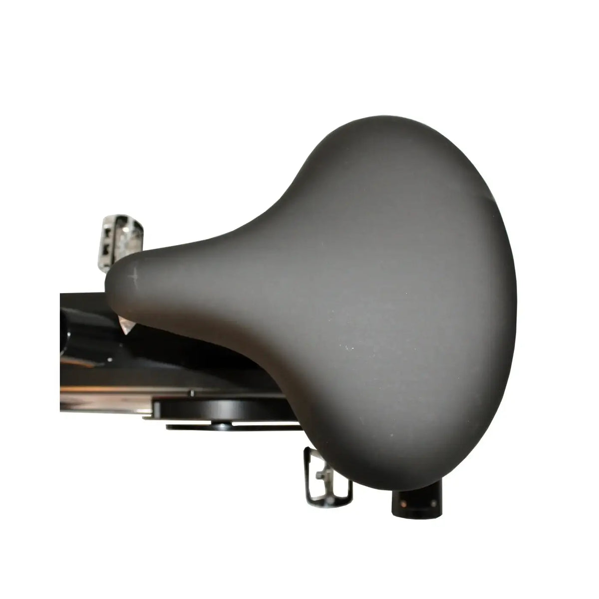 Black ergonomically shaped matte finish bicycle saddle for gym gear tornado air assault bike home gym HIIT cardio UK