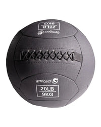 Dark gray gymgear wall ball medicine ball 20-pound 9kg with stitched seams and reinforced strap for home gym use