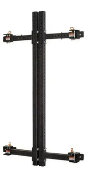 Black metal gym gear warrior folding wall rack with adjustable horizontal bars and bolted connections uk delivery