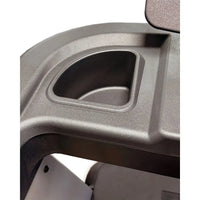 Gray textured plastic cup holder with matte finish and rounded edges on iht encore ac4000 motorised treadmill uk model