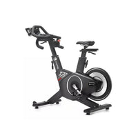 Black m sport elite upright exercise bike with sleek modern design and silver flywheel for home gym use in the UK