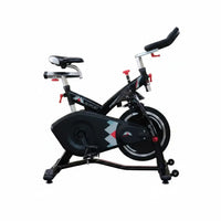 Black m sport indoor magnetic exercise bike with red and silver accents for home gym use in uk