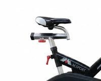 Black M Sport indoor magnetic exercise bike with sleek silver frame accents for home gym use in the UK