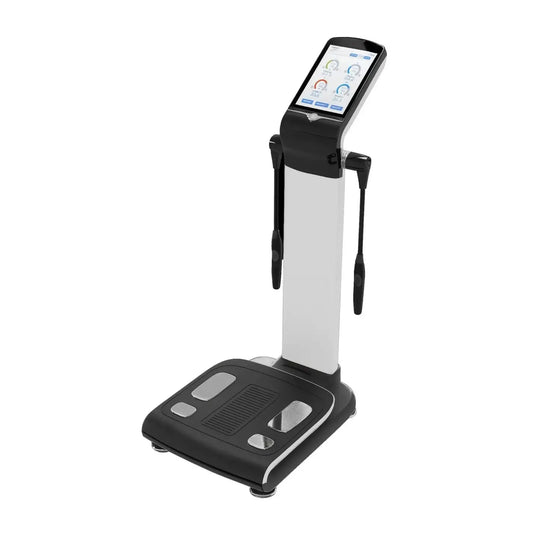 Mediana ic50 body analyser black and silver digital device with touchscreen display and built-in measurement sensors