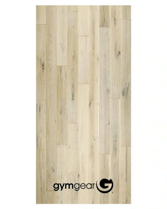 Oak insert lifting platform with light-colored wooden plank featuring natural wood grain and subtle knots for home fitness