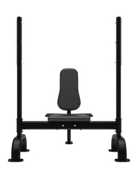 Black elite series olympic shoulder bench with padded seat and backrest on sturdy steel frame for home training