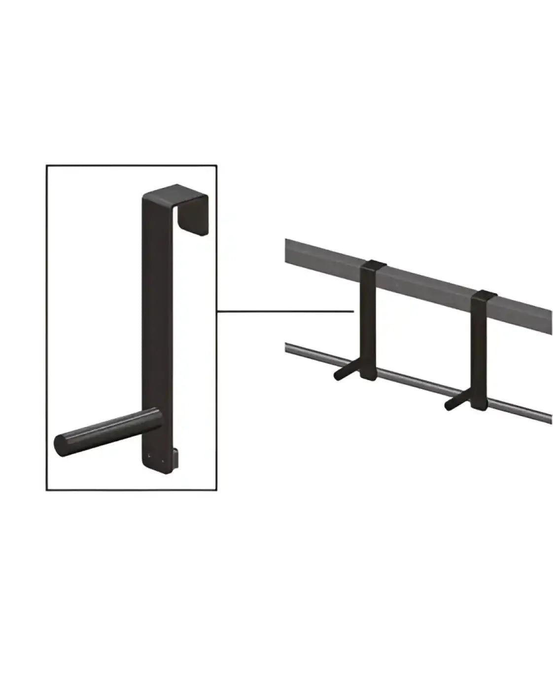 Black metal parallel grip pull-up handle with sleek modern design and cylindrical grip for home workout use
