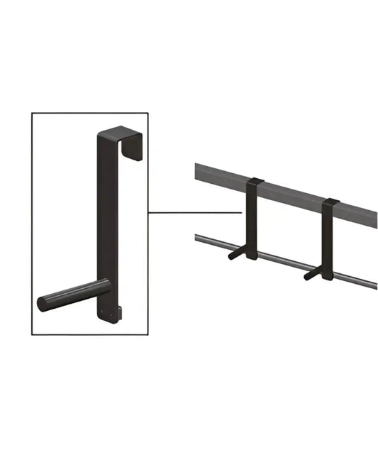 Black metal parallel grip pull-up handle with sleek modern design and cylindrical grip for home workout use