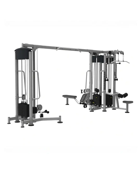 Perform Series 5 stack multi jungle home fitness machine in silver and black with adjustable weight stacks and multiple attachments