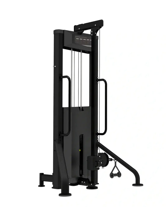 Black metal platinum series adjustable hi low pulley cable machine with vertical frame for home use