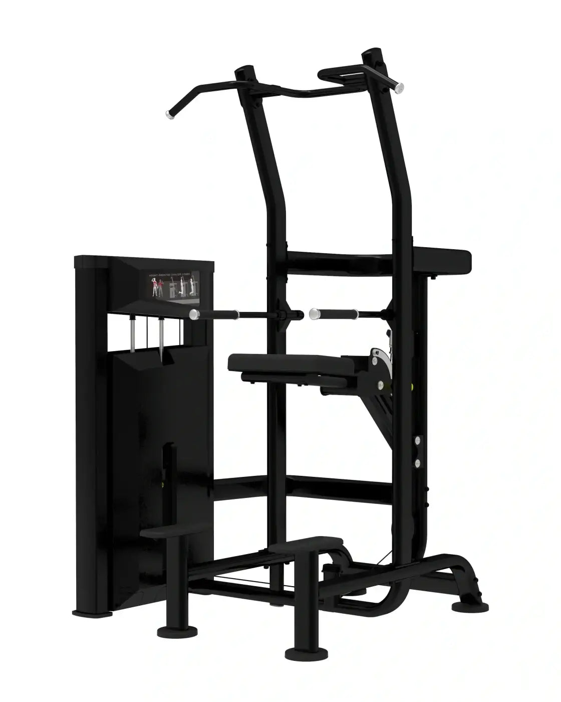 Black metal multifunctional platinum series gym machine with adjustable bench and pull-up bars for home gyms