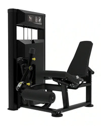 Platinum Series black leg press machine with yellow accent knobs and digital display panel for home use leg extension