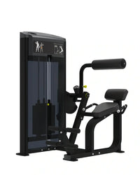 Pro Series black gym machine with adjustable backrest and seat designed for targeted abdominal workouts in home gyms