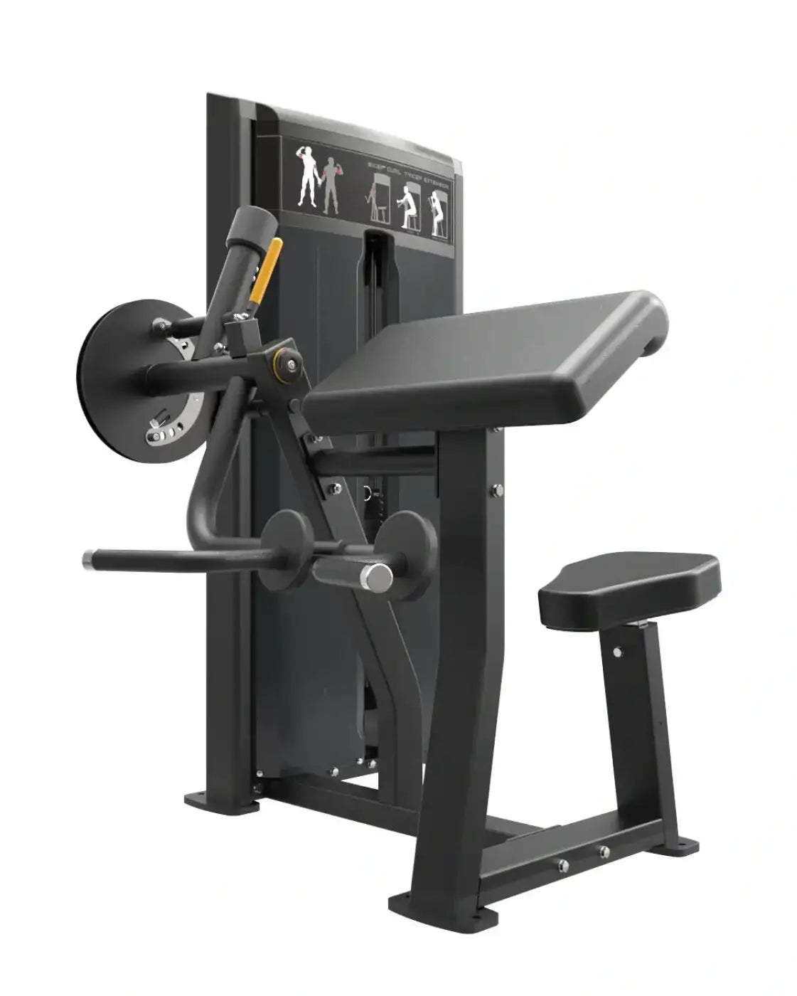 Black metal pro series cable machine with adjustable arm pad and seat for targeted bicep and tricep workouts uk delivery