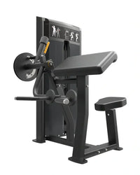 Black metal pro series cable machine with adjustable arm pad and seat for targeted bicep and tricep workouts uk delivery