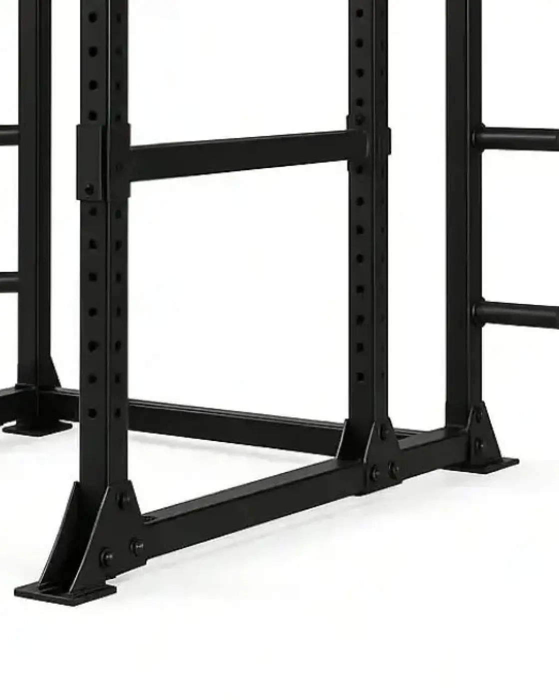 Pro series full power rack in black metal with adjustable height bars and sturdy base for strength training uk delivery