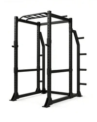 Black metal pro series full power rack with adjustable height bars and integrated pull-up bar uk delivery available