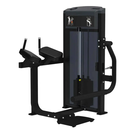 Pro Series glute home fitness gym machine in black metal and plastic with adjustable handles and padded seating for legs