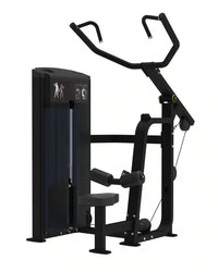Pro series lat pulldown fixed black metal cable machine with adjustable handles and padded seat for home gyms