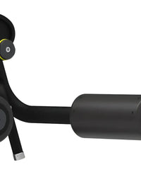 Pro Series lateral raise home fitness machine with black metal frame yellow-accented rollers and cylindrical weight stack