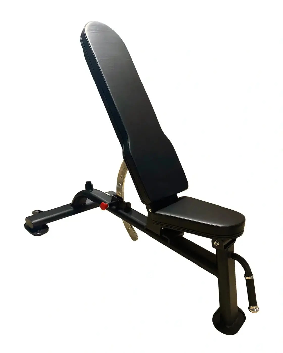 Black pro series multi adjustable bench with padded seat and backrest, metal frame, and height adjustment for home use