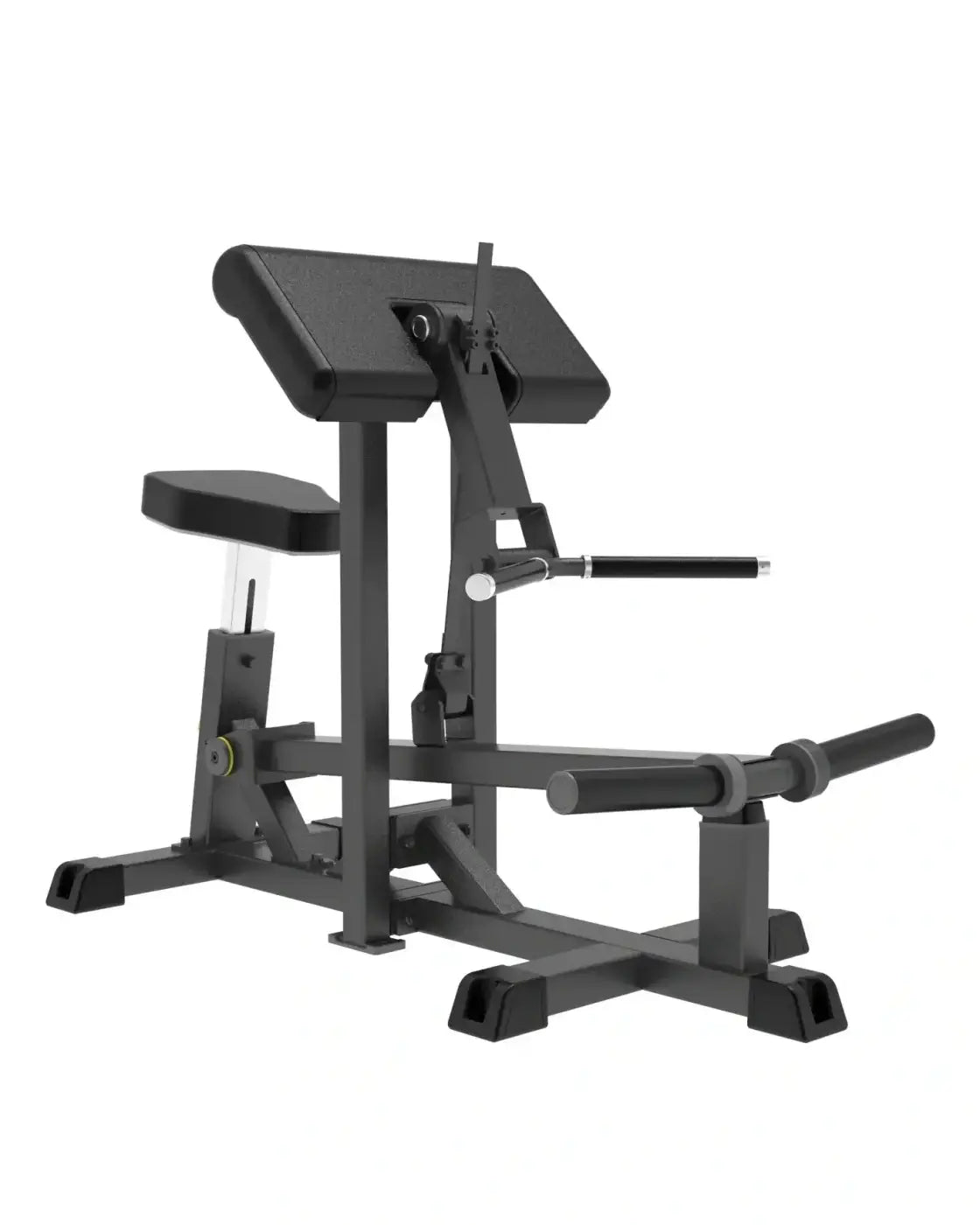 Black metal adjustable preacher curl bench with padded seat and backrest for Pro Series plate loaded bicep curl UK delivery